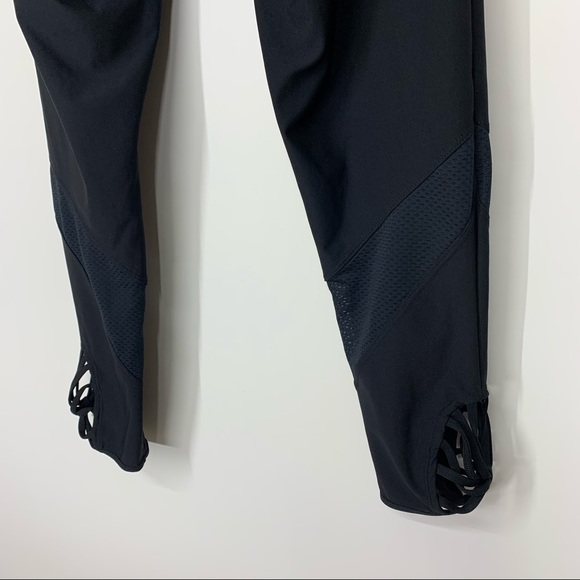 Bally Total Fitness Mesh Caged Calf Black Leggings Athletic Athleisure Size XL - Picture 8 of 15